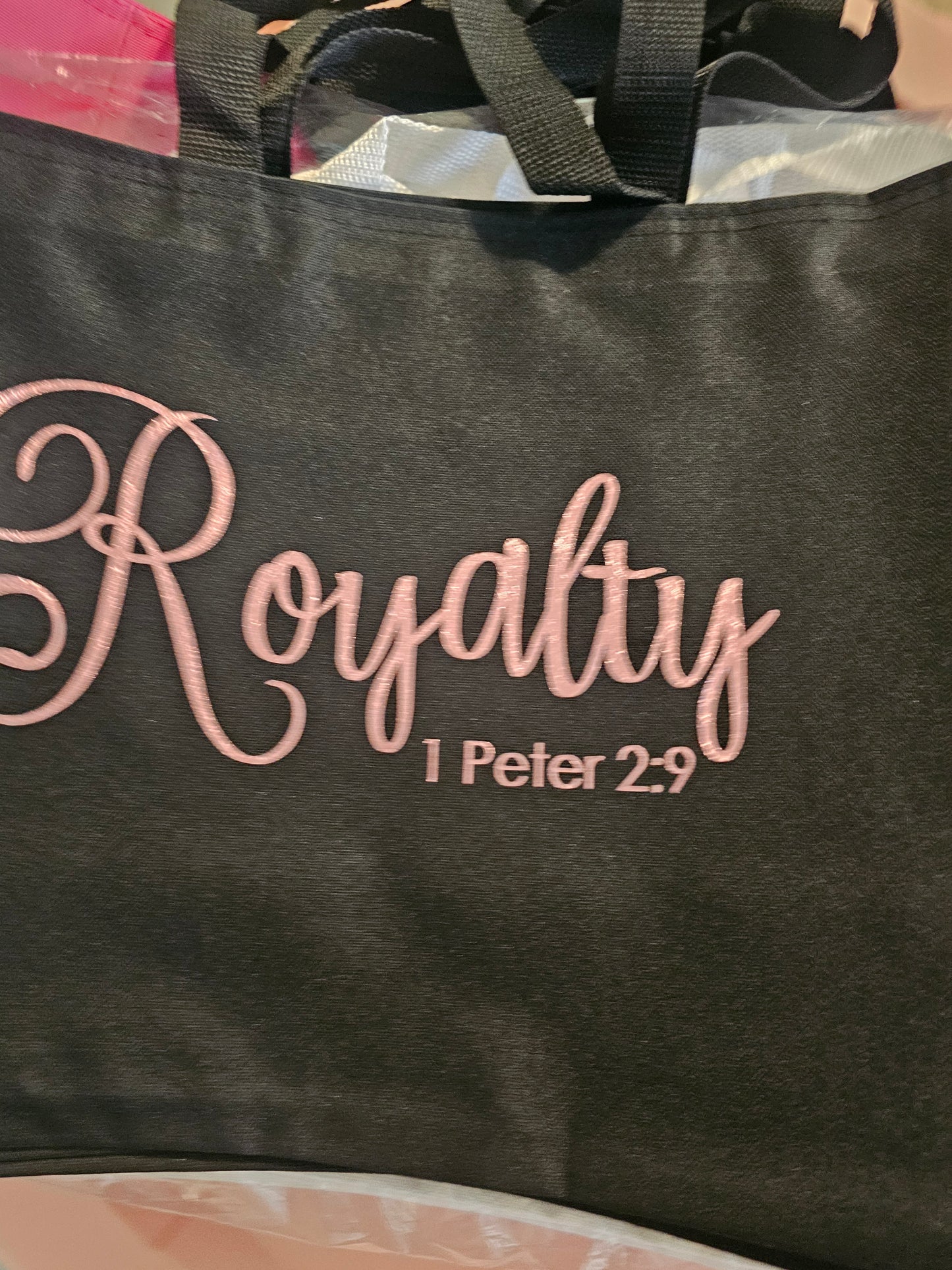 Black royalty tote