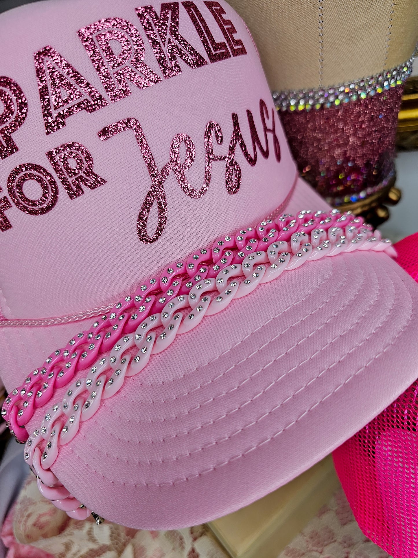 PINK Sparkle for Jesus Trucker Hat