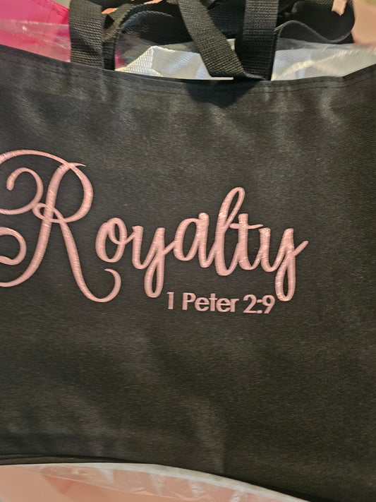 Black royalty tote