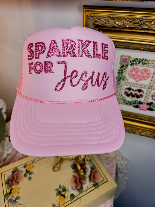 PINK Sparkle for Jesus Trucker Hat