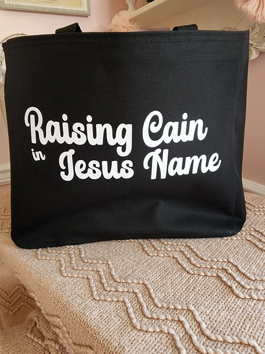 Raising Cane in Jesus Name - Tote Bag - black